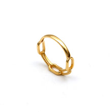 Real Gold Twisted Paper Clip Link Ring (Size 7) 7777 R2878