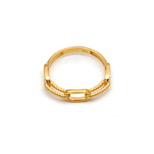 Real Gold Twisted Paper Clip Link Ring (Size 5) 7777 R2880