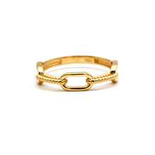 Real Gold Twisted Paper Clip Link Ring (Size 5) 7777 R2880