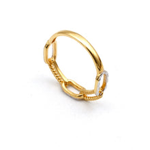 Real Gold 2 Color Twisted Paper Clip Link Ring (Size 6) 7777-YW R2883