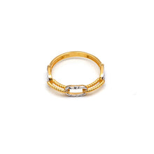 Real Gold 2 Color Twisted Paper Clip Link Ring (Size 8) 7777-YW R2881