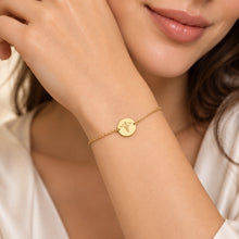 Real Gold Medical Symbol Disc Bracelet 7886 (17 + 2 = 19 C.M) BR1938