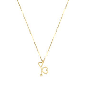 Real Gold Heart Stethoscope Adjustable Size Necklace (40 C.M) 7887 N1455