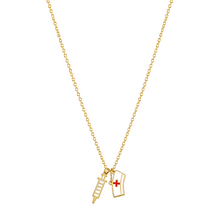 Real Gold 3 Color Nurse Adjustable Size Necklace 7893 N1406