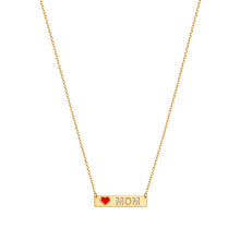 Real Gold Red Heart MOM Adjustable Size Necklace 7958 N1405