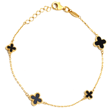 Real Gold 4 Clover Black Luxury Bracelet - Model GZJVN0802 BR1760