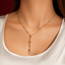 Real Gold GZTF Dangler Texture Drop with Beads Rosary Necklace (40 C.M) 8137 N1556