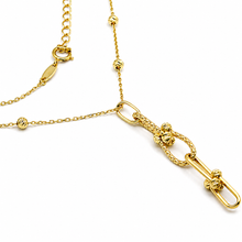 Real Gold GZTF Dangler Texture Drop with Beads Rosary Necklace (40 C.M) 8137 N1556