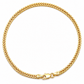 Real Gold Flat Spiga Thick Men Bracelet 8943 (21 C.M) BR1442