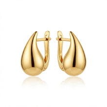 Real Gold Teardrop with Butterfly Back Closure Press Earrings Set 9180 E1985