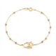 Real Gold Three Color Beaded 3D Star and Heart Bracelet 9208 (19 C.M) BR1936