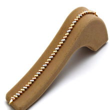 Real Gold Tri-Color Reversible Textured Bead Bracelet (19 C.M) 9634/5 BR1943