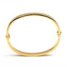 Real Gold Curved Rectangle Double Sided Screw Bangle GZJCTBLZ0254/2 - (SIZE 15) BA1550