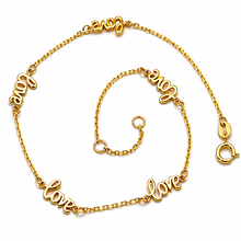 Real Gold 5 Love Adjustable Size Anklet (23+2 = 25 C.M) 1170 - VII A1357