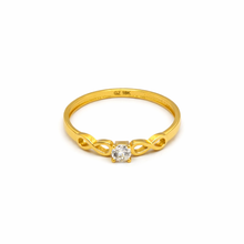 Real Gold Infinity Center Stone Ring 0523 (Size 10) R2178