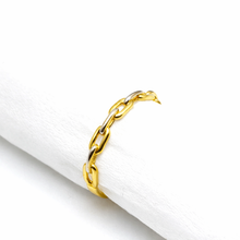 Real Gold 2 Color Cable Twisted Unisex Ring 1090 (SIZE 9) R2270