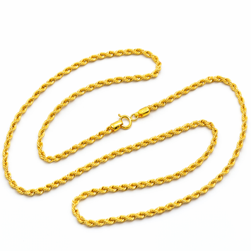 Real Gold Plain Rope Chain Necklace 7130 (70 C.M) CH1265