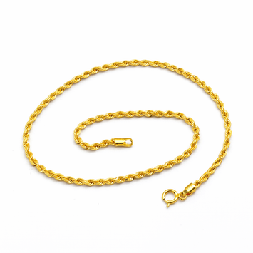 Real Gold Plain Rope Chain Anklet 7130 (26 C.M) A1348