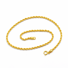 Real Gold Plain Rope Chain Anklet 7130 (23 C.M) A1349