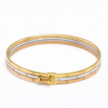 Real Gold Trinity Round Bangle GZJCT BLZ0367-1-3C (Size 18) BA1623