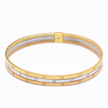 Real Gold Trinity Round Bangle GZJCT BLZ0367-1-3C (Size 18) BA1623