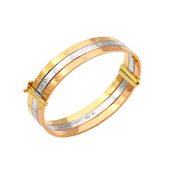 Real Gold Trinity Bangle GZJCT BLZ0079/1 (Size 15) BA1595