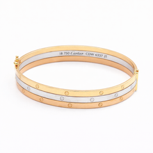 Real Gold Trinity Bangle GZJCT BLZ0079/1 (Size 14) BA1596