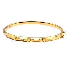 Real Gold Embossed Screw Twisted Bangle GZJCT 3323 - (SIZE 19) BA1554