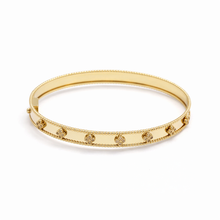 Real Gold Elegant Clover Stone Bangle GZJVN 0381 - (SIZE 21) BA1505