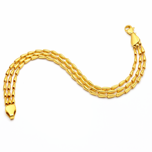Real Gold 3 Lines Teardrop Unisex Bracelet 2328 (19 C.M) BR1774
