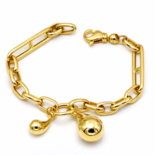 Real Gold Teardrop Paperclip Chain Bracelet 3626 (17 C.M) BR1784