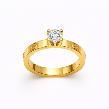 Real Gold Solitaire Ring GZJCT 0671 (SIZE 8.5) R2396