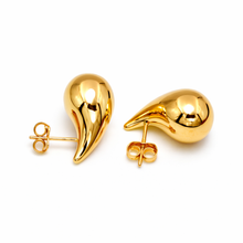 Real Gold Extra Large Teardrop Stud Earring Set  - Model 9139 E1944
