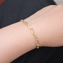 Real Gold Thick Link Paper Clip Solid Chain Bracelet CVB498 (20 C.M) BR1527