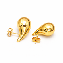 Real Gold Extra Large Teardrop Stud Earring Set  - Model 9139 E1944