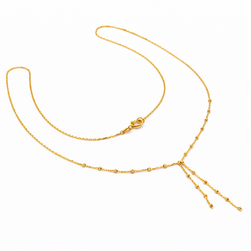 Real Gold Textured Seed Ball 1.5 MM Necklace 0485 (40 C.M) N1519