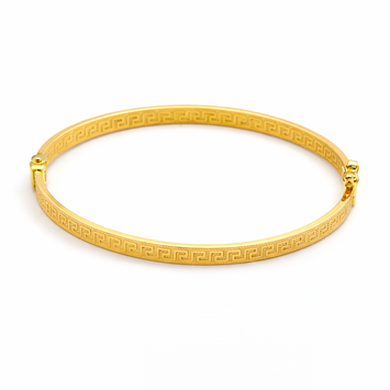 Real Gold Thick Plain Maze Hoop Bangle 0106/4 - (SIZE 19) BA1572