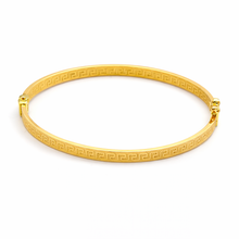 Real Gold Thick Plain Maze Hoop Bangle 0106/4 - (SIZE 18) BA1573