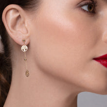 Real Gold Tree Hanging Stud Earring Set 0239-111 E1713