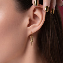 Real Gold GZTF Hardware With Real TF Lock Solid Hanging Clip Earring Set 0372-4 E1824