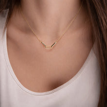 Real Gold Thick Link Stone Adjustable Size Necklace 9405 N1367