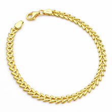 Real Gold Unisex Leaf Chain Bracelet (16 C.M) - Model CVB 0258-1 BR1749