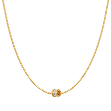 Real Gold GZBV 2 Color Small Round Roller Pendant with Box Chain 0159-YM B CWP 1872