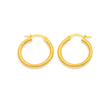 Real Gold Round Silk Clip Earrings Set - Model 0419 E1950