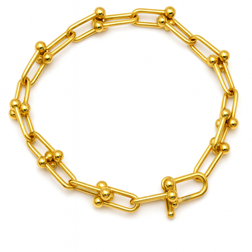 Real Gold GZTF Hardware With Real TF Lock Solid Chain Bracelet 0372 (17 C.M) BR1588