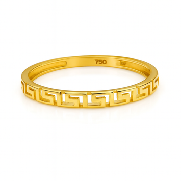 Real Gold Plain Maze Hoop Ring 6906 (SIZE 8) R2108