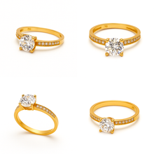 Real Gold Luxury Solitaire Stone Ring 0233 (Size 8) R2702