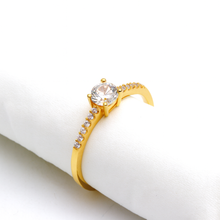Real Gold Luxury Solitaire Stone Ring 0228 (Size 5) R2738