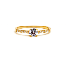 Real Gold Luxury Solitaire Stone Ring 0228 (Size 7) R2736