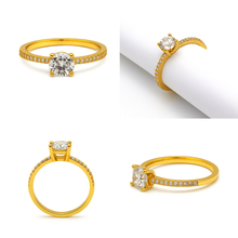 Real Gold Solitaire Luxury Stone Ring 0236 (Size 8.5) R2201